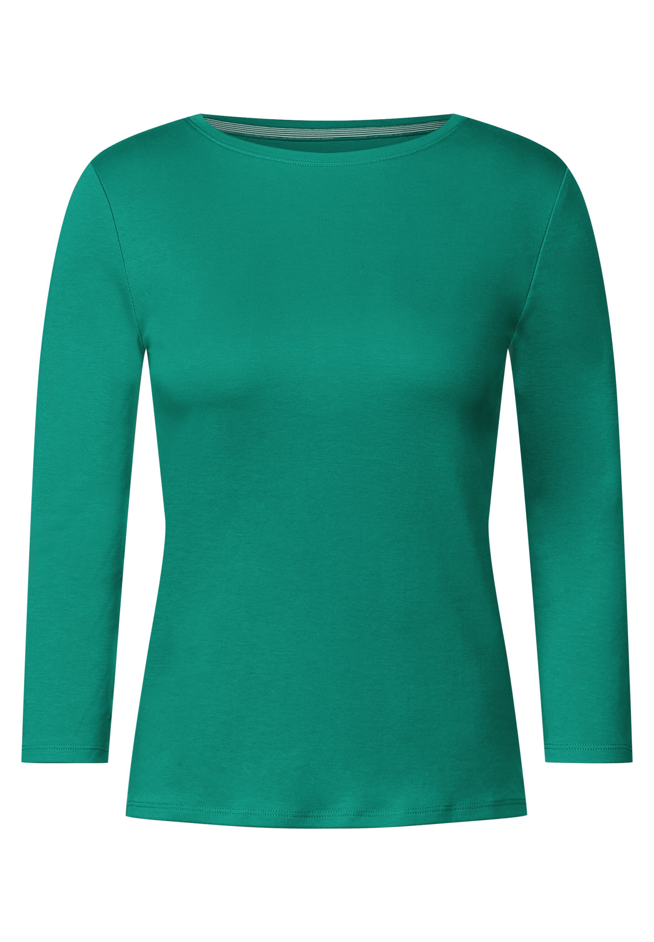 Cecil Basic Shirt in Unifarbe | smaragd green | XXL