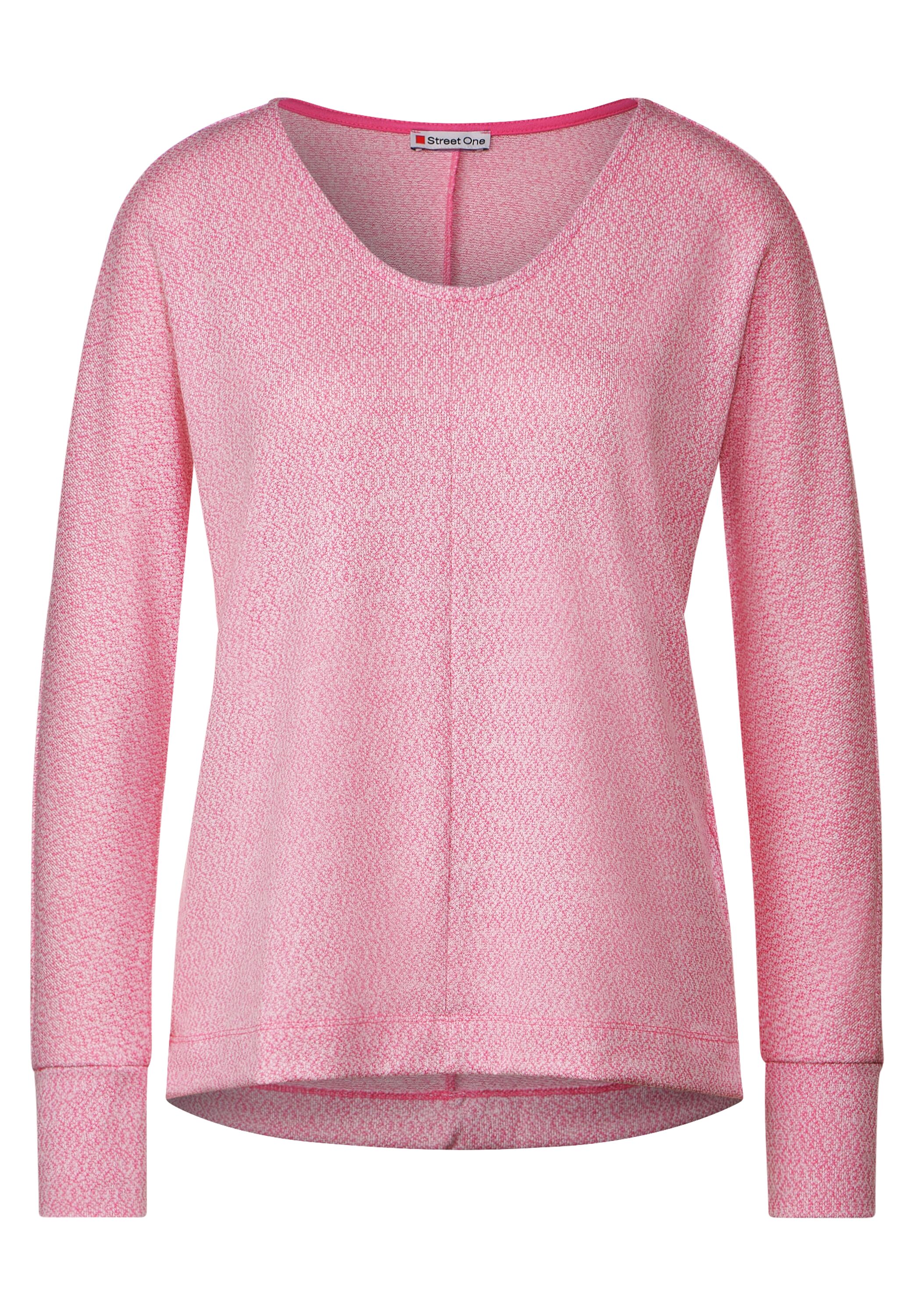 One Street Zweifarbiges melange | | pink cozy 40 Langarmshirt