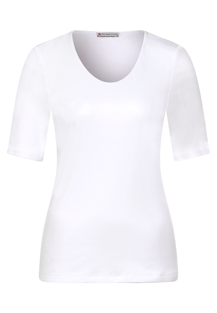 Street One Street One | 40 T-Shirt | white Unifarbe in
